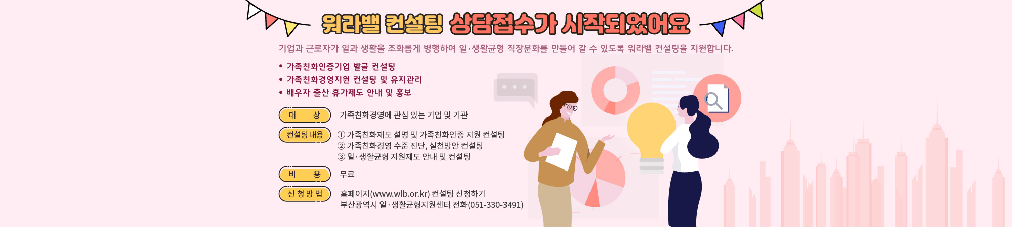 워라밸 컨설팅 상담접수가 시작되었어요
